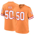 Rebec TB.Buccaneers #50 Vita Vea Player Orange Throwback Home Game Stitched Jerseys