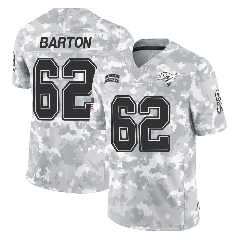 Rebec TB.Buccaneers #62 Graham Barton Player Arctic Camo Limited Salute To Service Home Game Stitched Jerseys