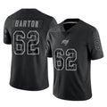 Rebec TB.Buccaneers #62 Graham Barton Player Black Reflective Limited Home Game Stitched Jerseys
