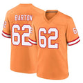 Rebec TB.Buccaneers #62 Graham Barton Player Orange Throwback Home Game Stitched Jerseys