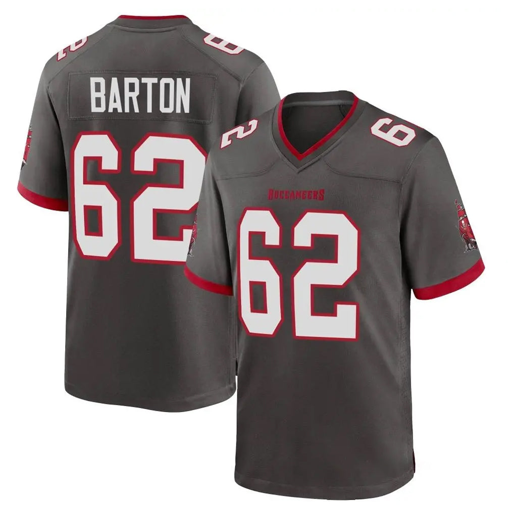 Rebec TB.Buccaneers #62 Graham Barton Player Pewter Alternate Home Game Stitched Jerseys