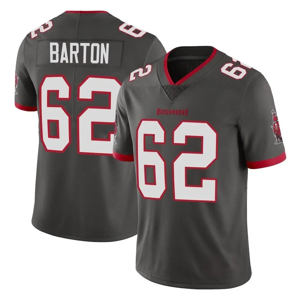 Rebec TB.Buccaneers #62 Graham Barton Player Pewter Limited Alternate Vapor Home Game Stitched Jerseys