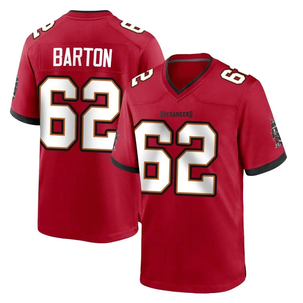 Rebec TB.Buccaneers #62 Graham Barton Player Red Home Game Stitched Jerseys