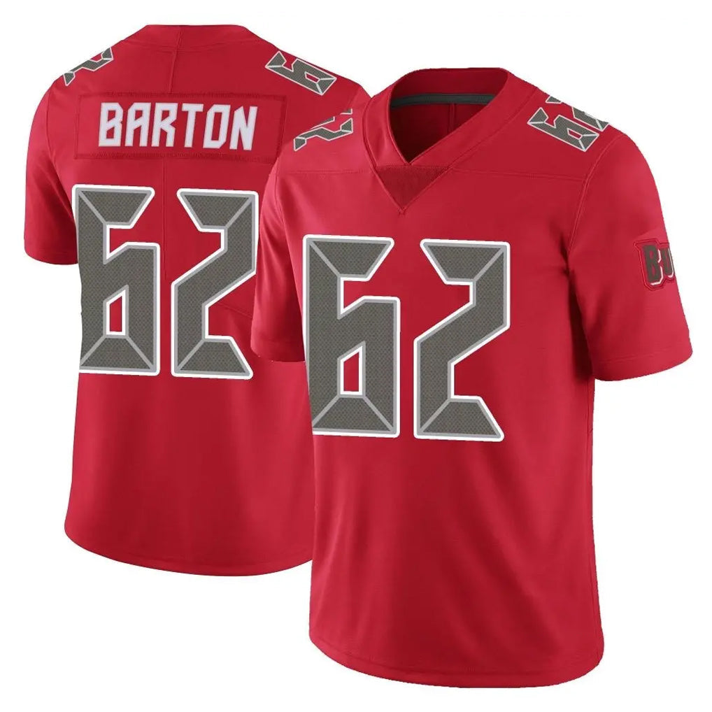 Rebec TB.Buccaneers #62 Graham Barton Player Red Limited Color Rush Home Game Stitched Jerseys