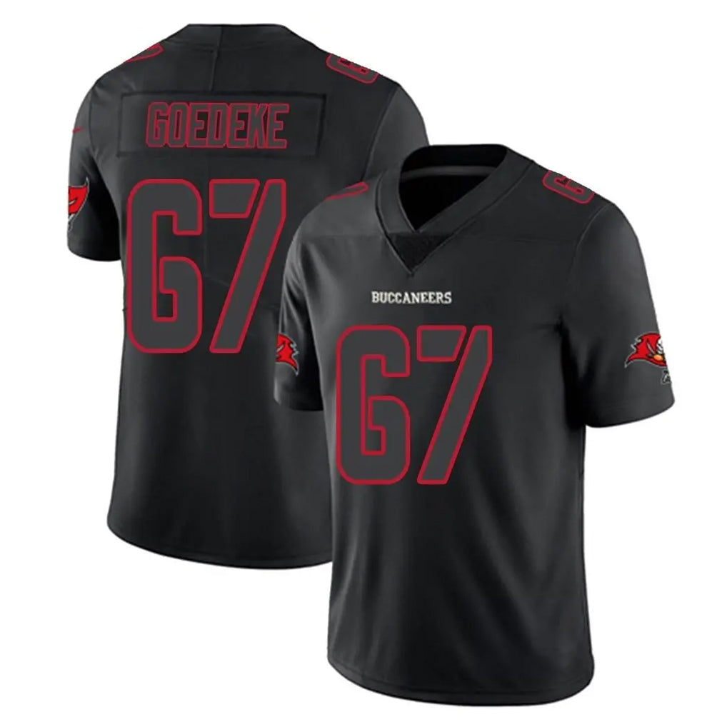 Rebec TB.Buccaneers #67 Luke Goedeke Player Black Impact Limited Home Game Stitched Jerseys