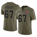 Rebec TB.Buccaneers #67 Luke Goedeke Player Olive Limited Salute To Service Home Game Stitched Jerseys