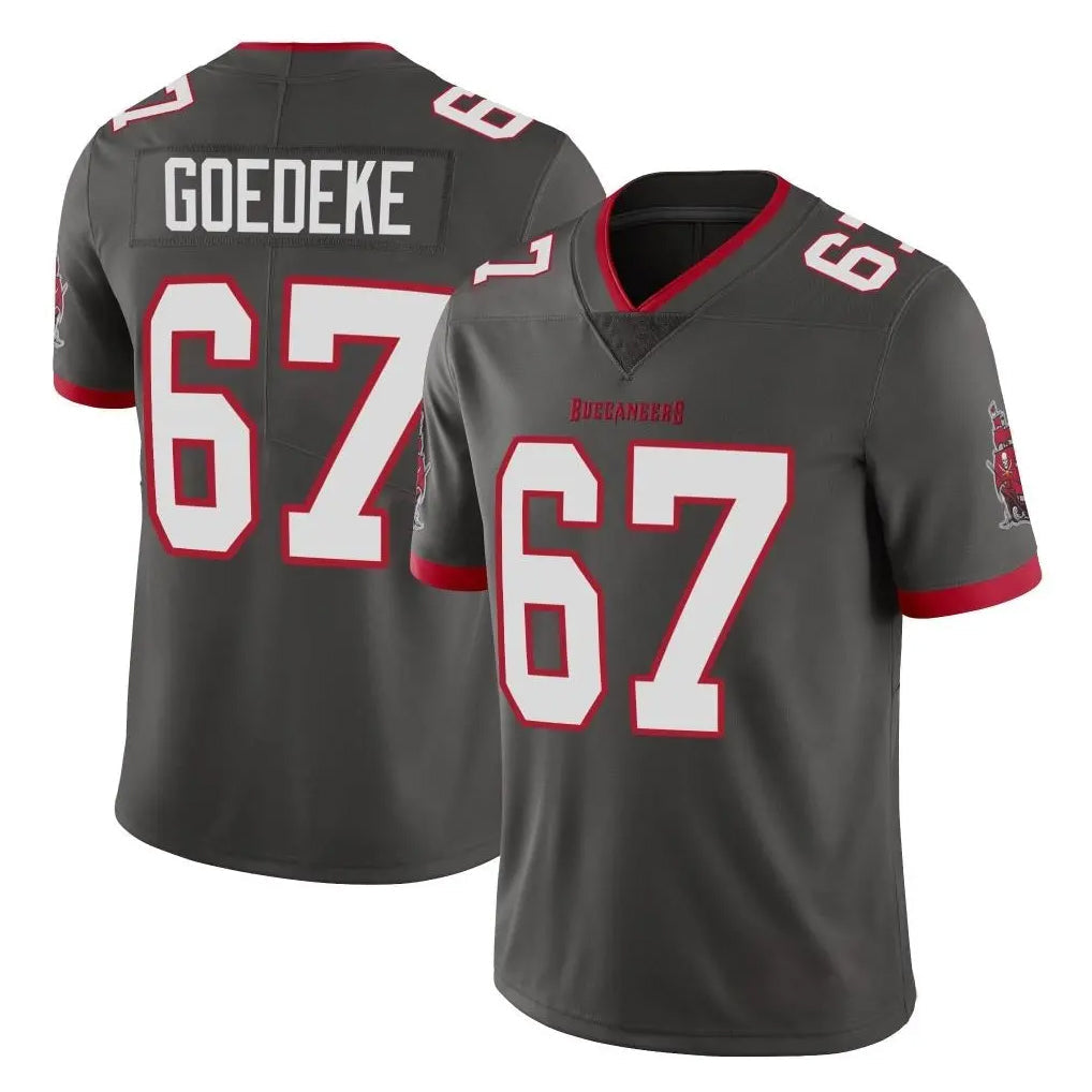 Rebec TB.Buccaneers #67 Luke Goedeke Player Pewter Limited Alternate Vapor Home Game Stitched Jerseys