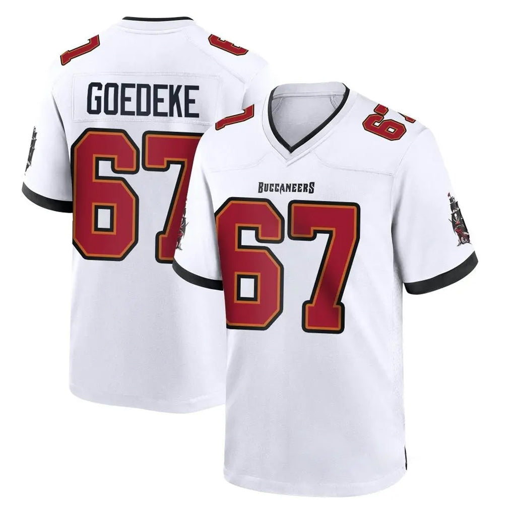 Rebec TB.Buccaneers #67 Luke Goedeke Player White Home Game Stitched Jerseys