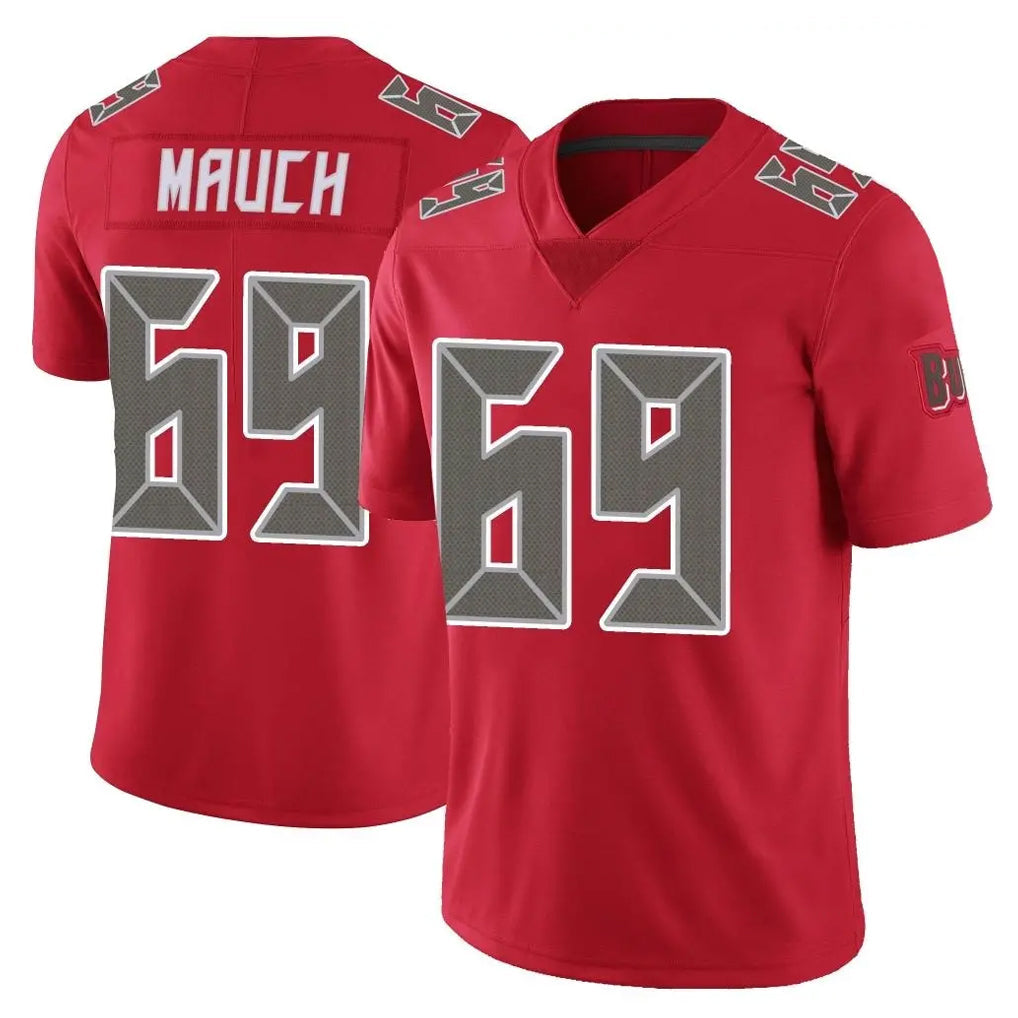Rebec TB.Buccaneers #69 Cody Mauch Player Red Limited Color Rush Home Game Stitched Jerseys