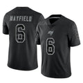 Rebec TB.Buccaneers #6 Baker Mayfield Player Black Reflective Limited Home Game Stitched Jerseys