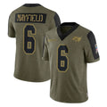 Rebec TB.Buccaneers #6 Baker Mayfield Player Olive Salute To Service Limited Game Stitched Jerseys