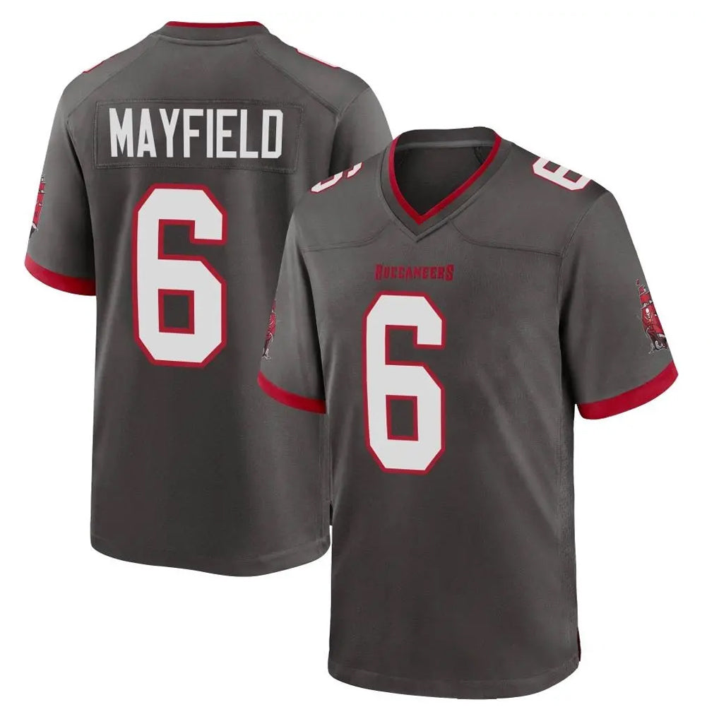 Rebec TB.Buccaneers #6 Baker Mayfield Player Pewter Alternate Home Game Stitched Jerseys