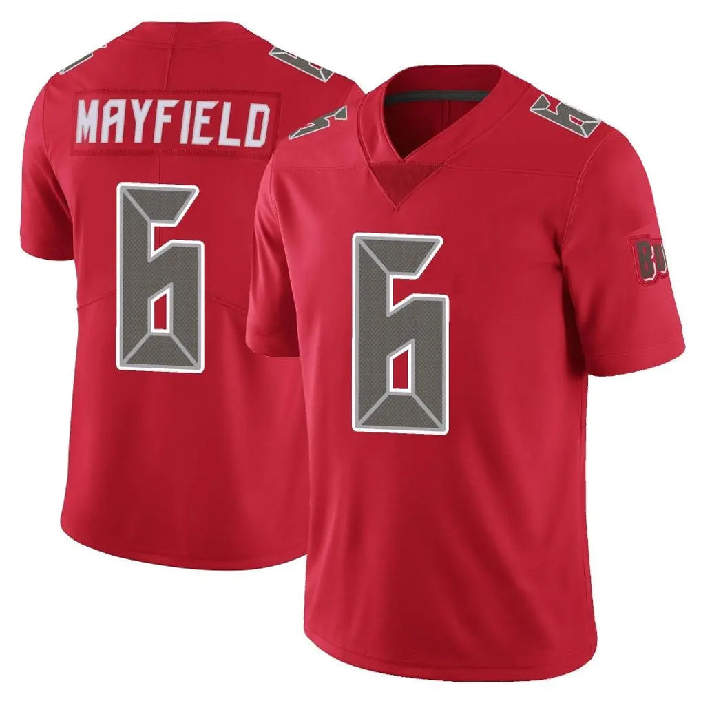 Rebec TB.Buccaneers #6 Baker Mayfield Player Red Limited Color Rush Home Game Stitched Jerseys