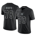 Rebec TB.Buccaneers #78 Tristan Wirfs Player Black Reflective Limited Home Game Stitched Jerseys
