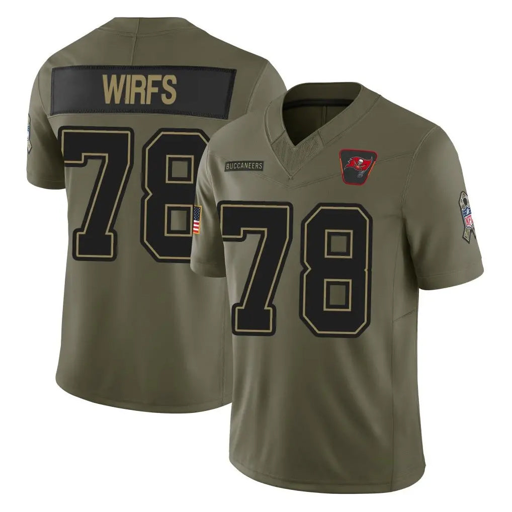 Rebec TB.Buccaneers #78 Tristan Wirfs Player Olive 2025 Salute To Service Limited Home Game Stitched Jerseys