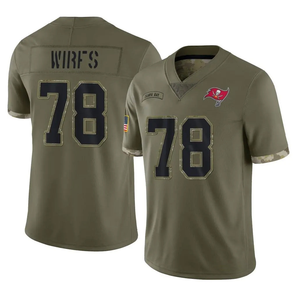 Rebec TB.Buccaneers #78 Tristan Wirfs Player Olive Limited Salute To Service Home Game Stitched Jerseys