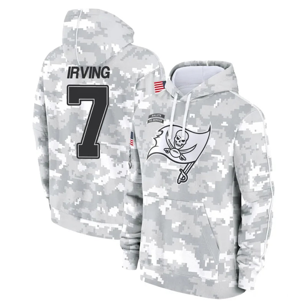 Rebec TB.Buccaneers #7 Bucky Irving Player Arctic Camo Limited Salute to Service Pullover Hoodies Game Stitched Jerseys