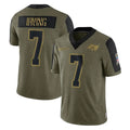 Rebec TB.Buccaneers #7 Bucky Irving Player Olive Salute To Service Limited Game Stitched Jerseys