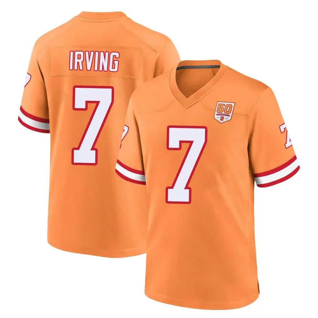 Rebec TB.Buccaneers #7 Bucky Irving Player Orange Throwback Home Game Stitched Jerseys