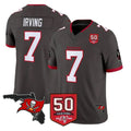Rebec TB.Buccaneers #7 Bucky Irving Player Pewter 50th Season Vapor Limited Home Game Stitched Jerseys