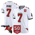 Rebec TB.Buccaneers #7 Bucky Irving Player White 50th Season Vapor Limited Home Game Stitched Jerseys