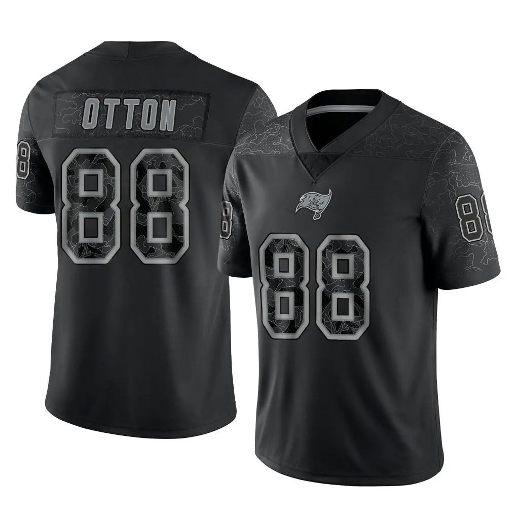 Rebec TB.Buccaneers #88 Cade Otton Player Black Reflective Limited Home Game Stitched Jerseys