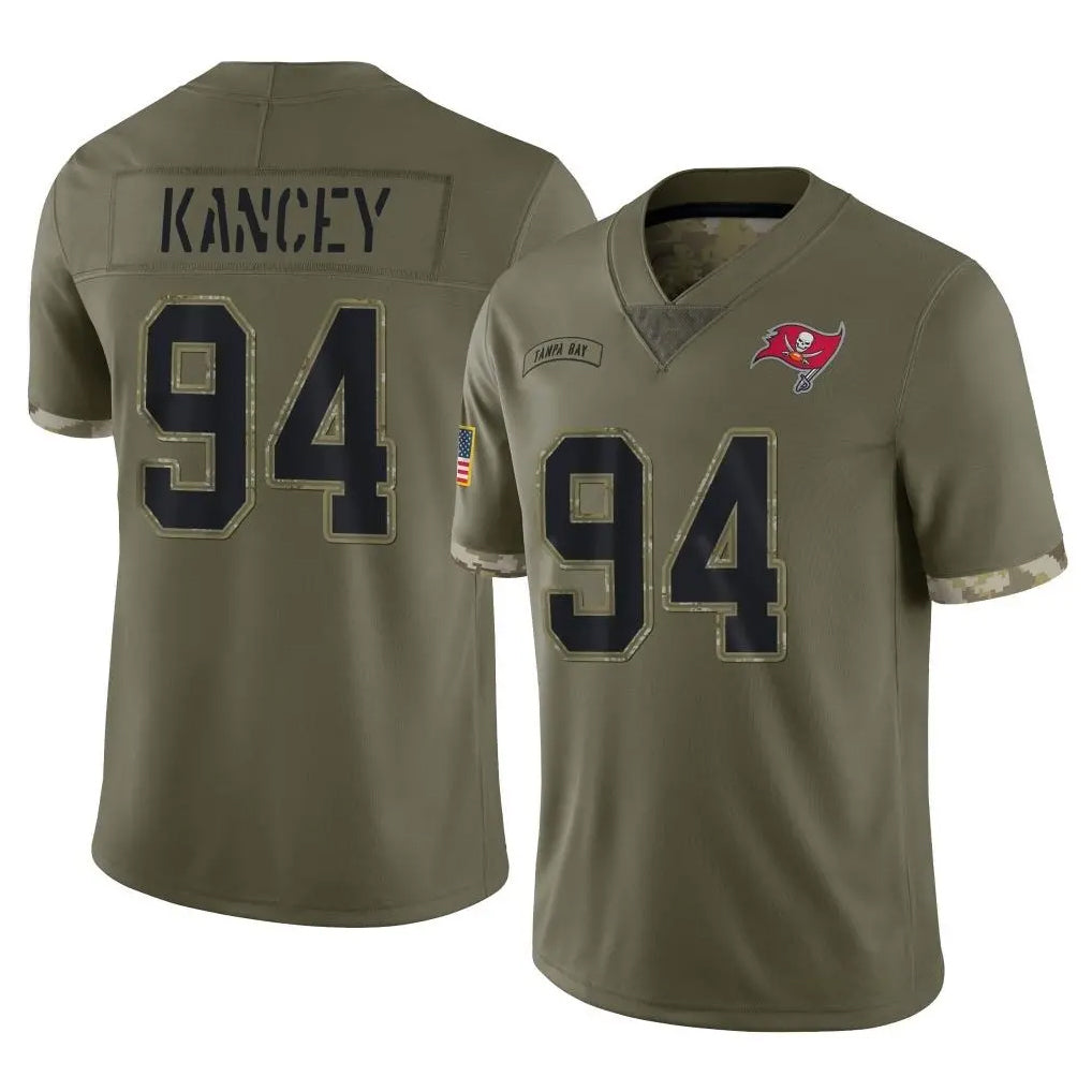 Rebec TB.Buccaneers #94 Calijah Kancey Player Olive Limited Salute To Service Home Game Stitched Jerseys