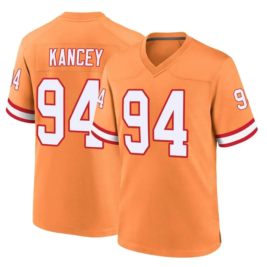 Rebec TB.Buccaneers #94 Calijah Kancey Player Orange Throwback Home Game Stitched Jerseys