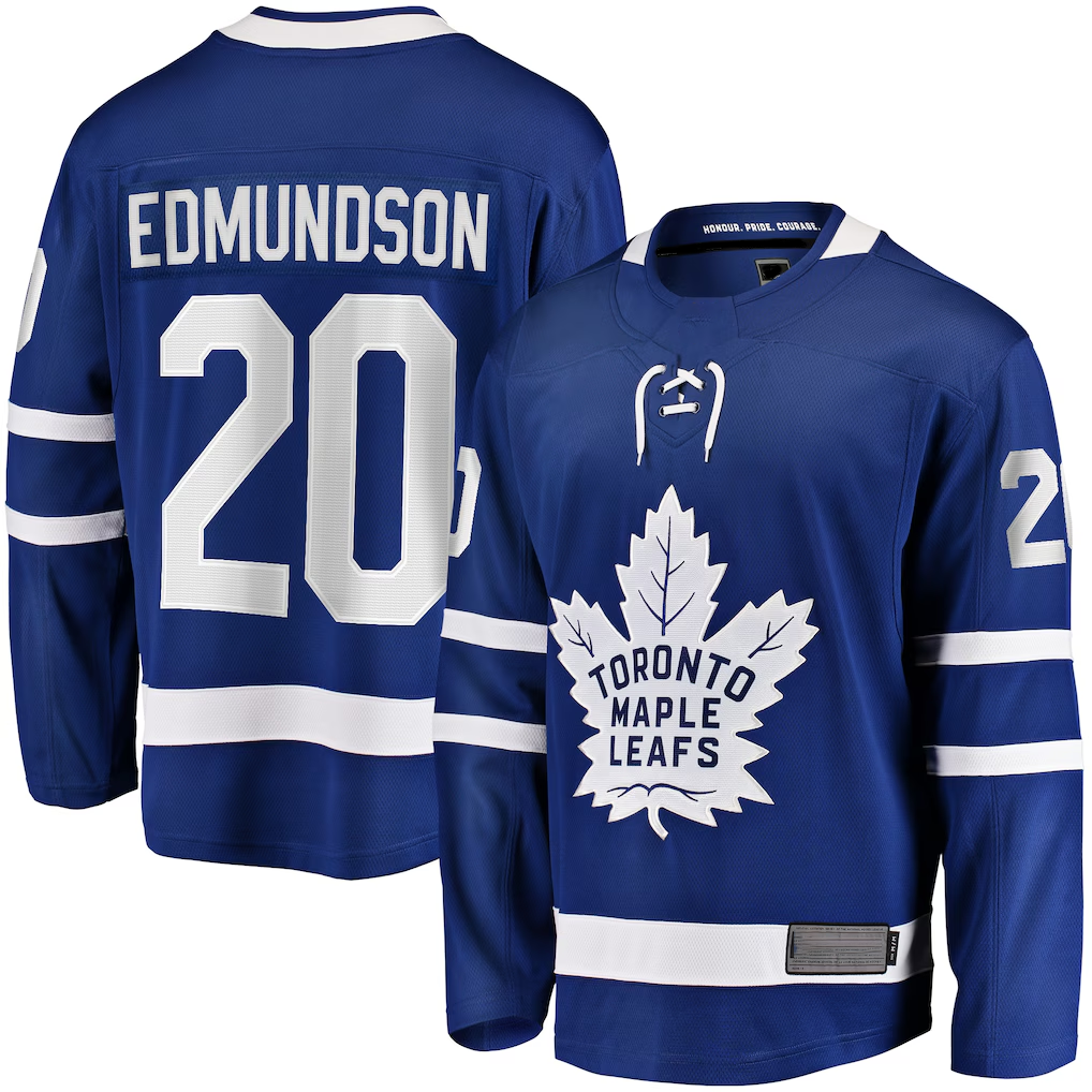 Rebec TM.Leafs #20 Joel Edmundson Blue Home Premier Breakaway Player Jerseys