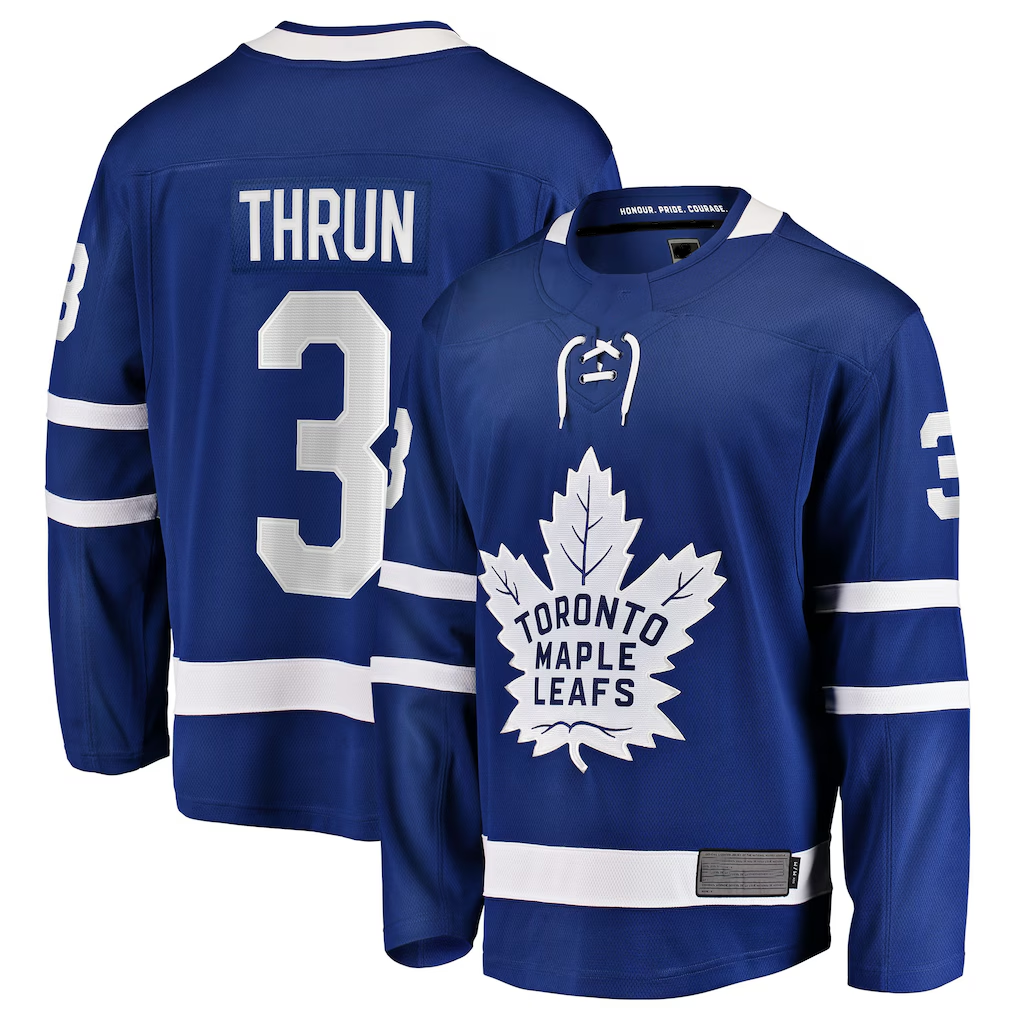 Rebec TM.Leafs #3 Henry Thrun Blue Home Breakaway Jerseys
