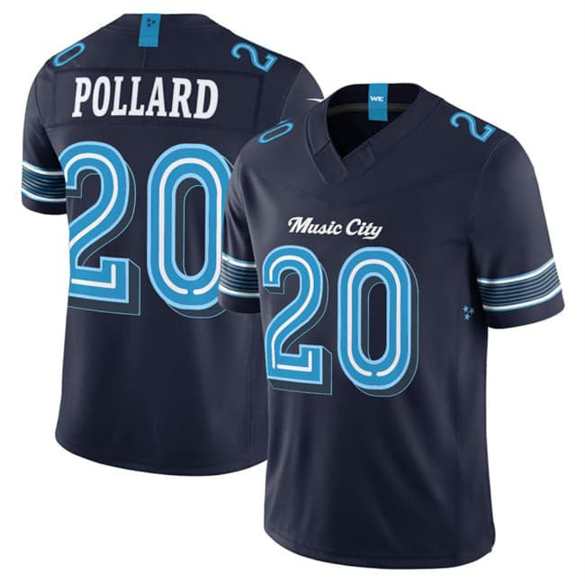 Rebec T.Titans #20 Tony Pollard Navy 2026 F.U.S.E. 'Music City' Rivalries Collection Limited Football Stitched Jersey