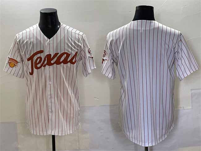 Rebec T.Longhorns Blank White Pinstripe 2025 Softball National Champions Stitched American College Jerseys