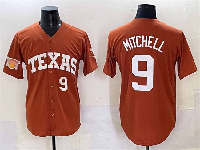 Rebec T.Longhorns #9 Joley Mitchell Orange 2025 Softball National Champions Stitched American College Jerseys