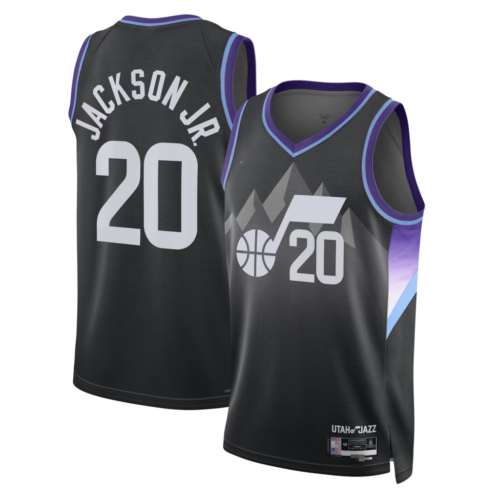 Rebec U.Jazz #20 Jaren Jackson Jr. Black Swingman Jerseys - Statement Edition