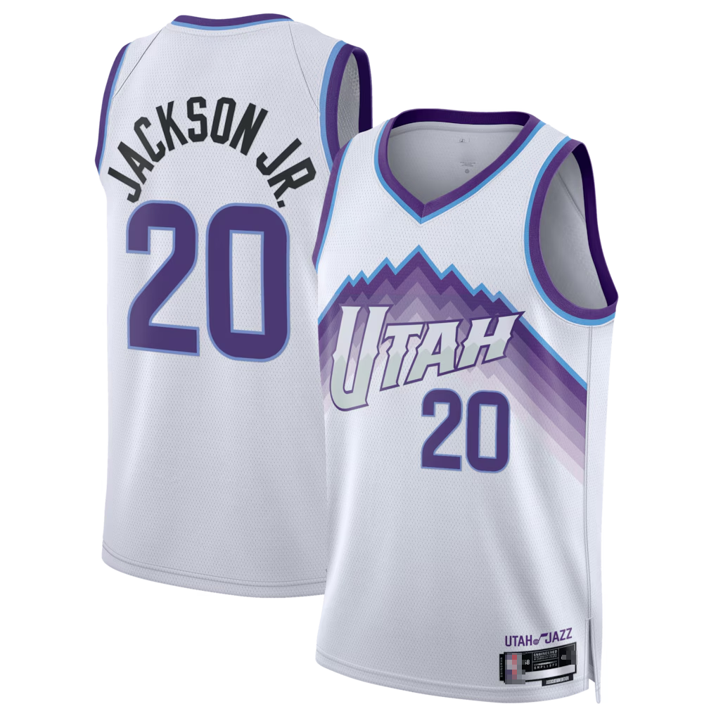 Rebec U.Jazz #20 Jaren Jackson Jr. White Swingman Jerseys - Association Edition