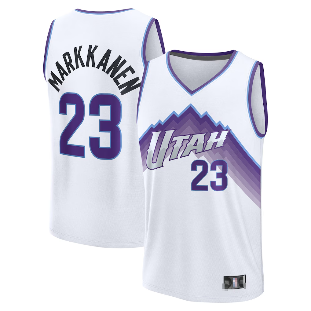 Rebec U.Jazz #23 Lauri Markkanen Fanatics White Fast Break Replica Player Jerseys - Association Edition