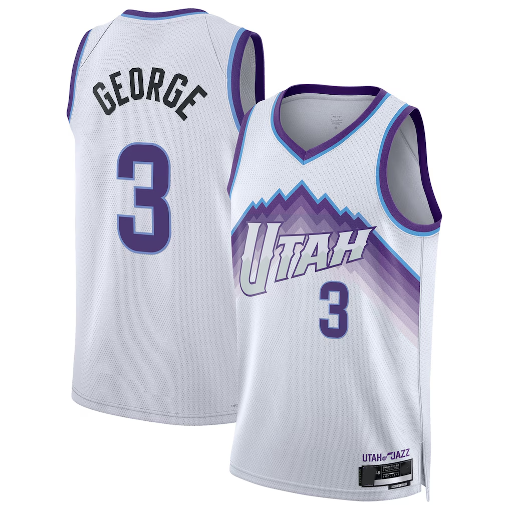 Rebec U.Jazz #3 Keyonte George White Swingman Jerseys - Association Edition