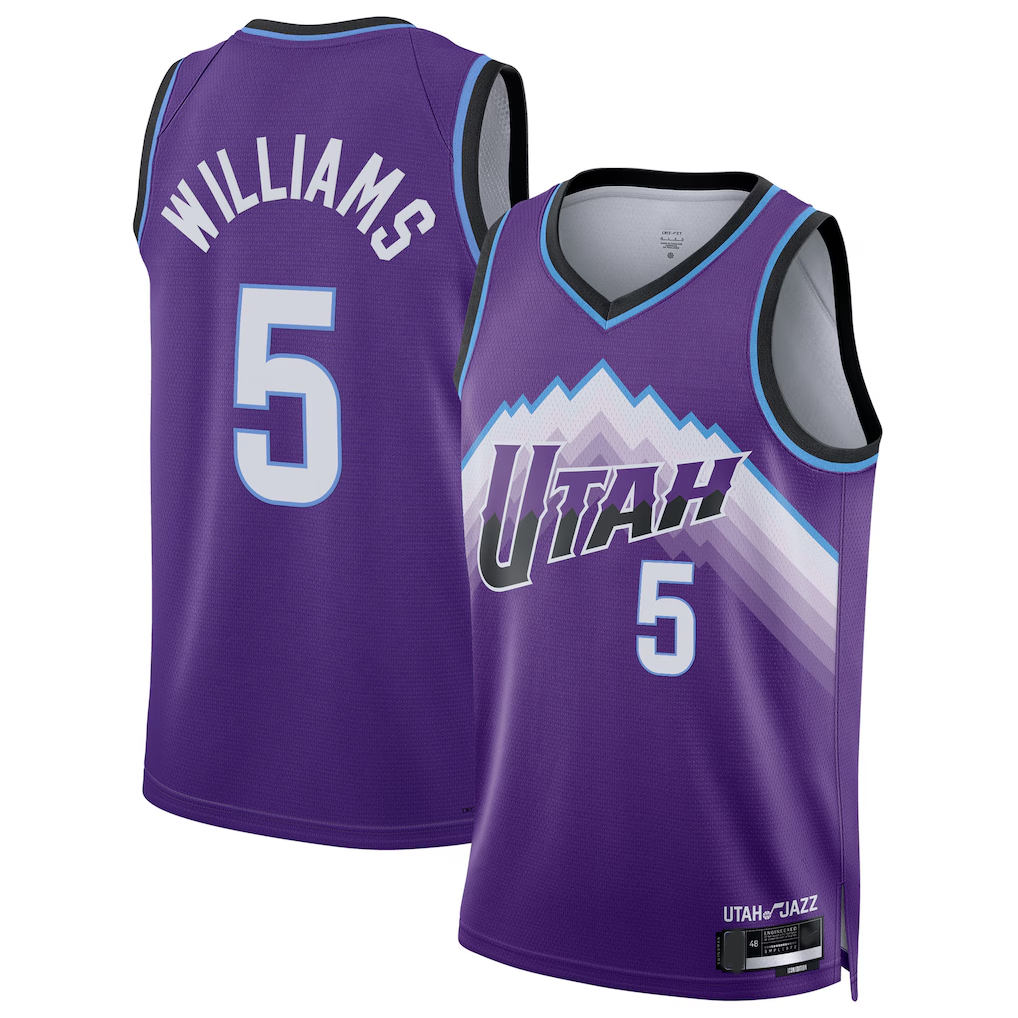 Rebec U.Jazz #5 Cody Williams Purple Swingman Jerseys - Icon Edition