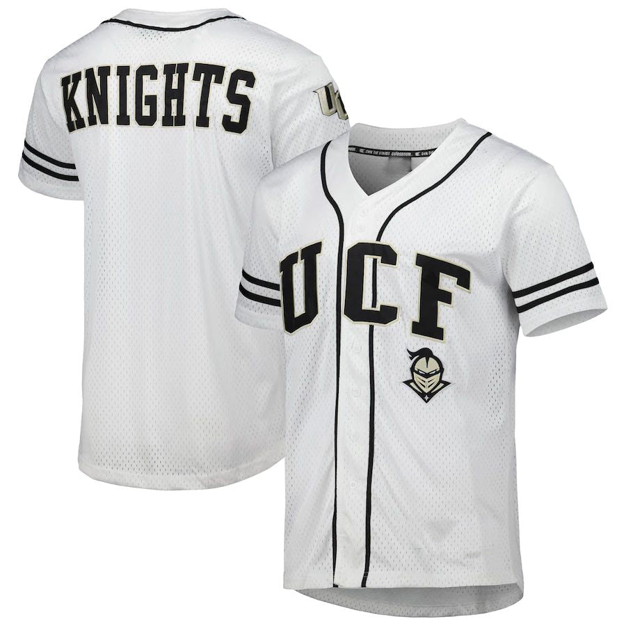 Rebec U.Knights Colosseum Free-Spirited Full-Button Baseball Jersey White Stitched American College Jerseys
