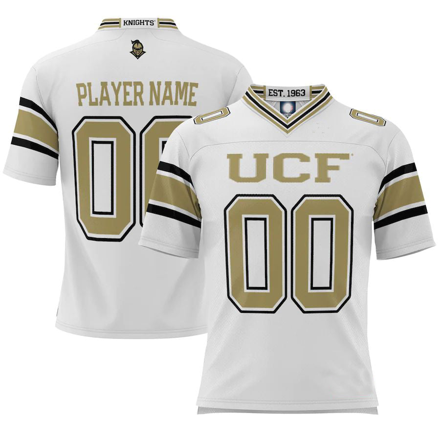 Rebec Custom U.Knights ProSphere NIL Pick-A-Player Football Jersey White Stitched American College Jerseys