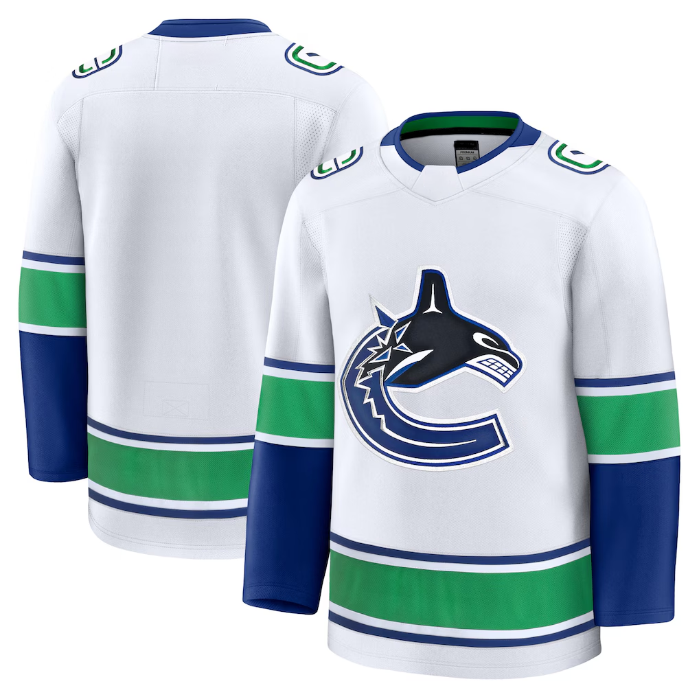 Rebec V.Canucks White Away Premium Jerseys