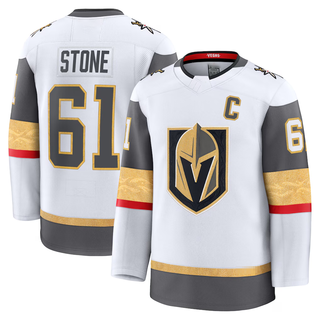 Rebec VG.Knights #61 Mark Stone White Away Premium Jerseys