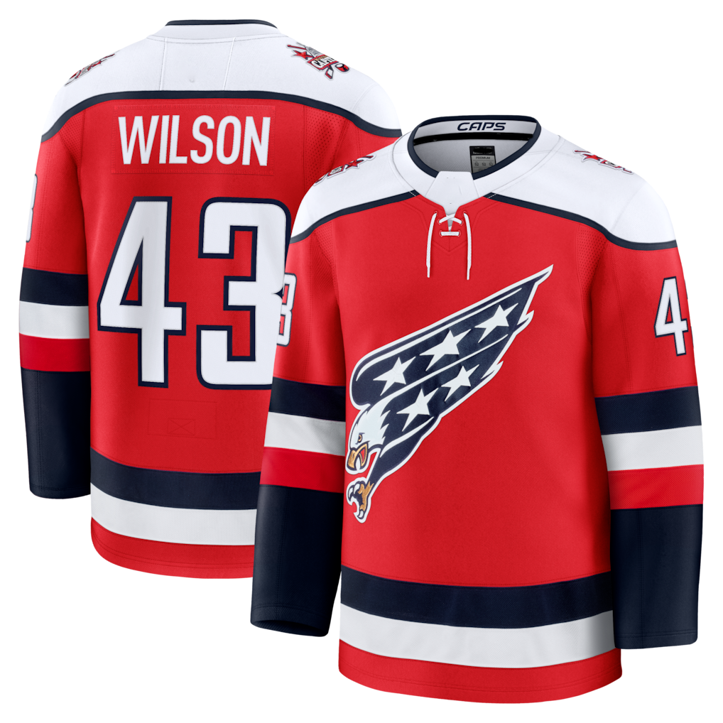 Rebec W.Capitals #43 Tom Wilson Red Alternate Premium Player Jerseys