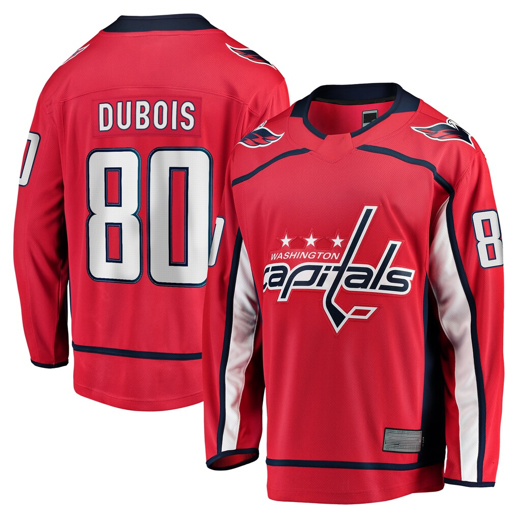 Rebec W.Capitals #80 Pierre-Luc Dubois Red Home Premier Breakaway Player Jerseys