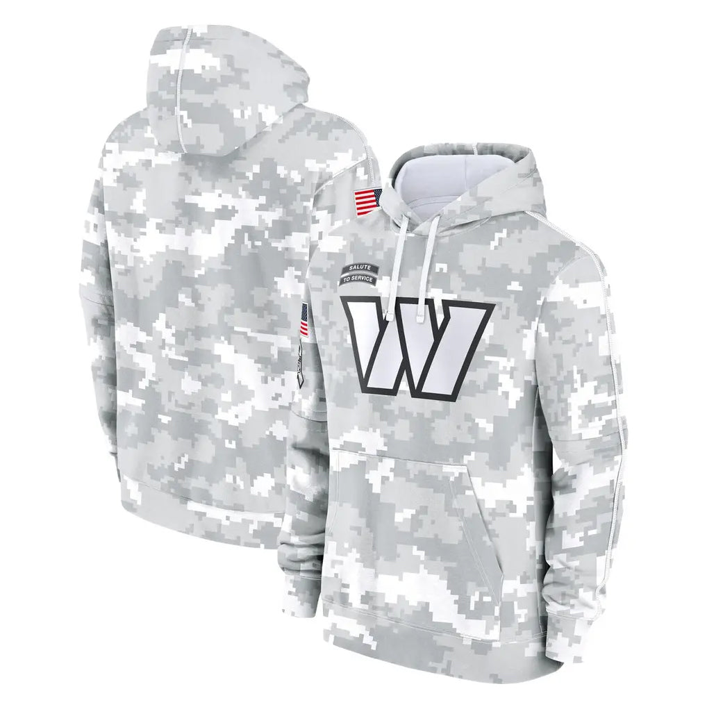 Rebec W.Commanders Arctic Camo Limited Salute to Service Pullover Hoodies Game Blank Player Stitched Jerseys