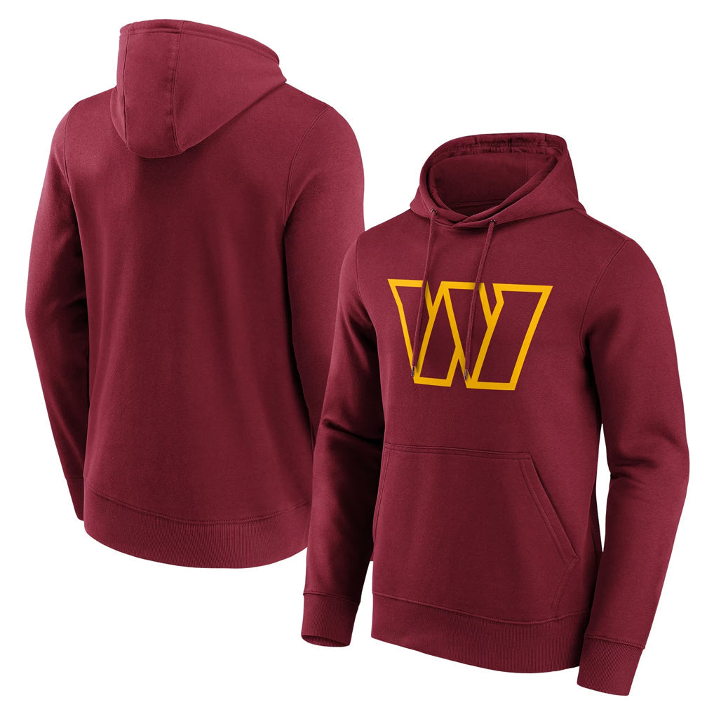 Rebec W.Commanders Burgundy LOGO Pullover Hoodies Game Blank Player Stitched Jerseys