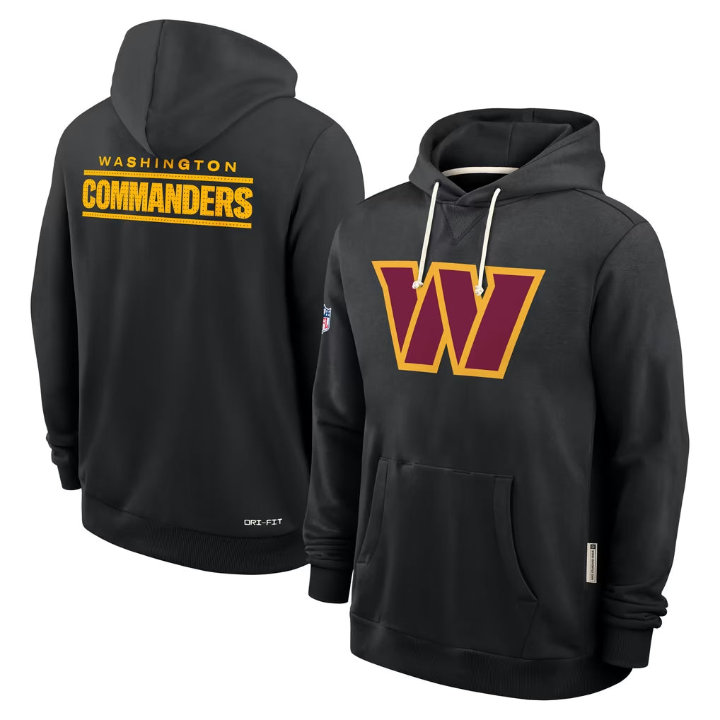 Rebec W.Commanders Gray LOGO Performance Pullover Hoodies Game Blank Player Stitched Jerseys
