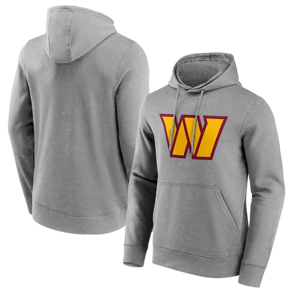Rebec W.Commanders Gray LOGO Pullover Hoodies Game Blank Player Stitched Jerseys