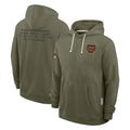 Rebec W.Commanders Olive Salute to Service Pullover Hoodies Limited Home Blank Player Stitched Jerseys