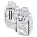 Rebec W.Commanders #0 Mike Sainristil Player Arctic Camo Limited Salute to Service Pullover Hoodies Game Stitched Jerseys